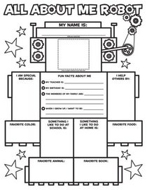 Graphic Organizer Posters: All-About-Me Robot: 30 Fill-in Personal Posters for Kids to Display with Pride