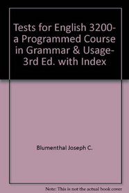 Tests for English 3200, a Programmed Course in Grammar & Usage, 3rd Ed. with Index