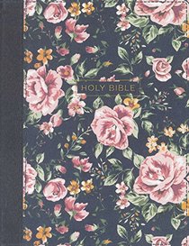 NKJV, Journal the Word Bible, Cloth over Board, Gray Floral, Red Letter Edition, Comfort Print: Reflect, Journal, or Create Art Next to Your Favorite Verses