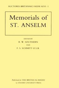 Memorials of St Anselm (Auctores Britannical Medii Aevi I, British Academy)
