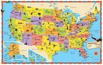 Rand McNally Kids Illustrated Wall Map of the US