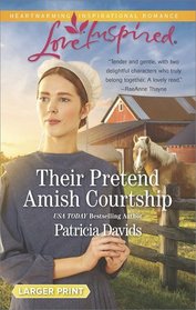 Their Pretend Amish Courtship (Amish Bachelors, Bk 4) (Love Inspired, No 1069) (Larger Print)