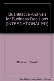 Quant Anal Bus Dec Ise (International Ed)