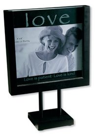 Love Raised Wooden Frame Black