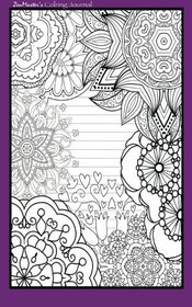 Coloring Journal (purple): Therapeutic journal for writing, journaling, and note-taking with coloring designs for inner peace, calm, and focus (100 ... and stress-relief while writing.) (Volume 9)