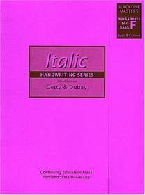 Getty-Dubay Italic Handwriting Series Blackline Masters Worksheets for Book F