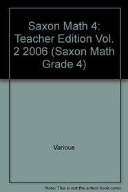 Math 4 1e Teacher Edition Volume 2 Cr04 (Saxon Math Grade 4)