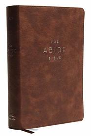 NKJV, Abide Bible, Leathersoft, Brown, Red Letter Edition, Comfort Print: Holy Bible, New King James Version