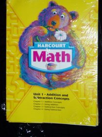 Hartcourt Math Student Edition Unit Books; Grade 1; Units 1-6
