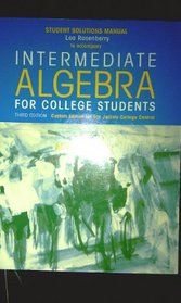 Student Solutions Manual to Accompany Intermediate Algebra for College Students (Custom Edition for San Jacinto College Central)