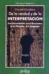 de La Verdad y de La Interpretacion (Spanish Edition)