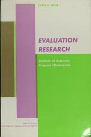 Evaluation Research: Methods for Assessing Program Effectiveness.