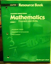California Middle School Mathematics: Resource Book (Course 1, Chapter 1)