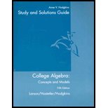 Student Study Guide: By Emily Keaton: Used with ...Larson-College Algebra: Concepts and Models