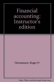 Financial accounting: Instructor's edition
