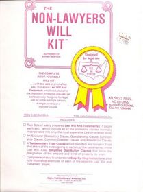The Non-Lawyers Will Kit: The Complete Do-it-Yourself Will Kit
