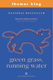 green grass, running water