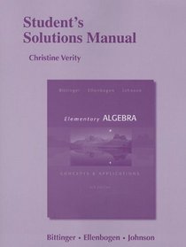 Student's Solutions Manual for Elementary Algebra: Concepts & Applications