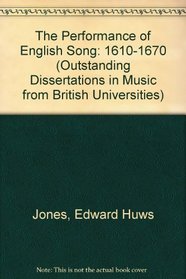 PERFORMANCE OF ENG SONG (Outstanding Dissertations in Music from British Universities)