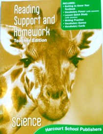 HSP Science Reading Support and Homework Teacher's Edition