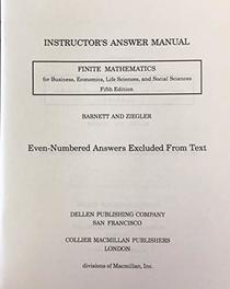 Instructor's answer manual [for] Finite mathematics for business, economics, life sciences, and social sciences