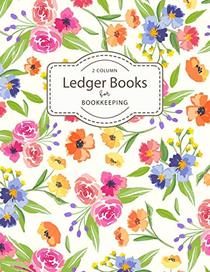 Ledger Books for Bookkeeping: Colorful Flowers | 2 Column Accounting Ledger Book | Columnar Notebook | Budgeting and Money Management | Home School Office Supplies