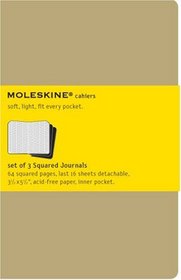 Moleskine Square Cahier Journal Kraft Pocket: set of 3 Square Journals