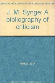J. M. Synge: A bibliography of criticism