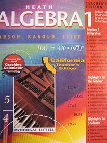 Heath Algebra 1, California Teacher's Edition