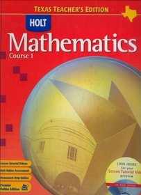 Mathematics Course 1 Texas Teacher's Edition