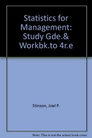 Statistics for Management: Study Gde.& Workbk.to 4r.e