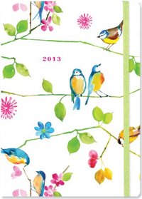 2013 Watercolor Birds Compact Engagement Calendar (16-month Weekly Planner)