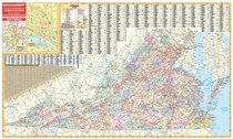 Virginia State Wall Map - 68x43 - Laminated Wall Map