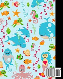 Blank Sheet Music: Music Manuscript Paper / Staff Paper / Musicians Notebook [ Book Bound (Perfect Binding) * 12 Stave * 100 pages * Large * Dolphins ... (Composition Books - Music Manuscript Paper)