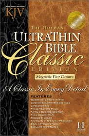 King James Version Ultrathin Classic: Burgundy Bonded Leather Magnetic Flap (Holman Classics)