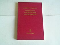 Verzeichnis altdeutscher Handschriften (German Edition)