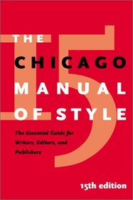 The Chicago Manual of Style, 15th Edition