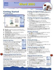 Microsoft Word 2003 Quick Source Guide