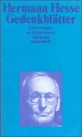 Gedenkblatter (Suhrkamp Taschenbuch) (German Edition)