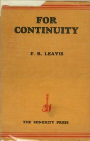 For Continuity (Essay Index Reprint Series)