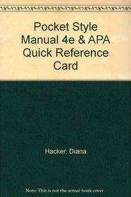 Pocket Style Manual 4e & APA Quick Reference Card