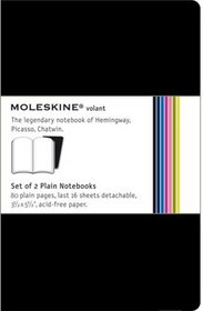 Moleskine Volant Notebook Plain, Black Pocket: Set of 2