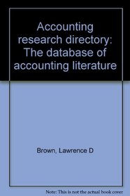 Accounting research directory: The database of accounting literature