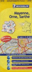 Mayenne, Orne, Sarthe 1:150,000 France Road Map #310