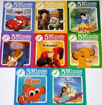 Disney 5-Minute Bedtime Story Set of 8 Books: Finding Nemo, Aladdin, The Incredibles, Beauty and the Beast, Cars, Snow White, Toy Story, Lion King