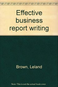 Effective business report writing