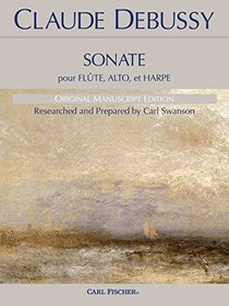 Sonate pour Flte, Alto, et Harpe, Original Manuscript Edition