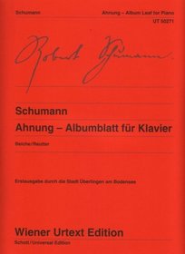 Ahnung, Album Leaf for Piano (English and German Edition)