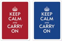 Keep Calm and Carry On Premium Plastic Playing Cards, Set of 2, Poker Size Deck (Standard Index)