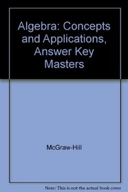 Algebra: Concepts and Applications, Answer Key Masters